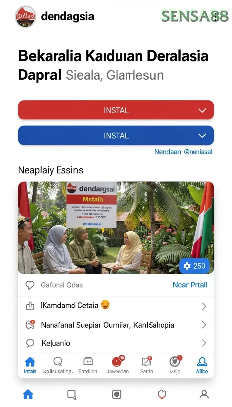 Cuplikan layar TANTE777 — menu navigasi