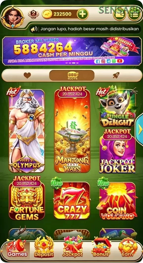 Cuplikan layar ZK7 — menu navigasi